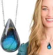 [outret] Moonstone Rough Pendant, Blue Light Labradorite Gemstone Jewellery Pendant | Divination Spiritual Meditation Jewellery Necklace for Women Girls
