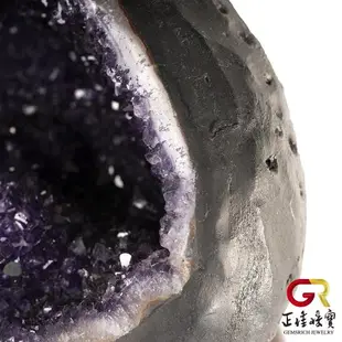 【正佳珠寶】紫水晶 頂級5A 紫水晶洞 11.7kg 原礦紫水晶 紫水晶擺件｜黑檀木座
