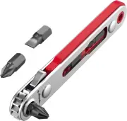 Bates Mini Ratchet , 1/4" Magnetic 90 Degree Screwdriver, Low Profile Right Angl