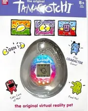 Bandai Original Tamagotchi Virtual Reality Pet Feed Rainbow Tie Dye **GEN 1***