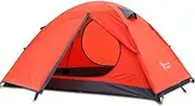 3 Season 2-Person Double Layer Waterproof Dome Backpacking Tent Aluminum Rod Windproof for Camping Hiking Travel Climbing
