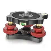 Camera Leveler Tripod Leveling Base Tri-Wheel Head for Macro Photography
