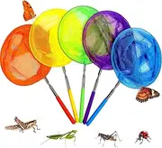 Telescopic Bug Net Colorful Butterfly Nets Kids Catching Insects Fishing Nets for Kids Outdoor Tools Extendable from 14.5 Inches to 33.8 Inches (5 Pack)