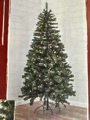 6.5ft Sausalito Pine Pre-lite Clear Christmas Tree Red Shed Home & Gifts