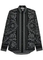 Versace Printed Cotton-poplin Shirt - Black - 41 (C16/ L) 41 (C16/ L)
