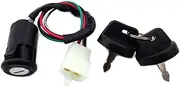 Ignition Barrel Key Switch for E-Ton 50cc 70cc 90cc 110cc 125cc ATV Quad 4 Wheeler Go Kart Replace # 650720 4 Wire Male Plug Ignition Key Switch Motor Ignition Key Switches