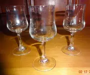 Set of 3 - Flared Cordial, Flute, Tulip Glasses Stemware, 4-1/2", New