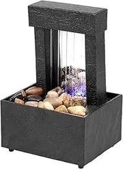 Waterfall Fountain with Water Feature - Table Fountain, Table Fountain, Waterfall Fountain with Relaxation Water Feature for Table Fountain, LED Light, Space Decoration