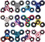 12 Pack Fidget Spinner Bulk for Kid Adult, Metal Tri-Spinner Fidget Toy Set Durable Hand Spinner EDC, Party Favors Supplies Goodie Bag Stuffers Classroom Prizes