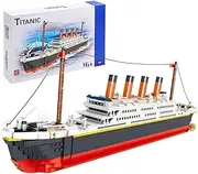 FULHOLPE Titanic Model Building Block Set, 1288Pcs Cruise Ship Titanic Boat Model Building Kit Not Compatible with Creator Expert 10294
