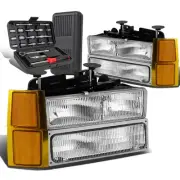 For 1994-1999 Chevy C10 C/K Pickup Truck Chrome/Amber Corner Headlight+Tool Box (for: Chevrolet)