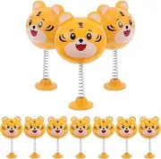 Mobestech Expressive Scooter Decor 10pcs Cartoon Tiger Helmet Bobbleheads for Office Home
