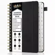 Spiral Address Book with Alphabetical Tabs, Leather Password Book, Address New
