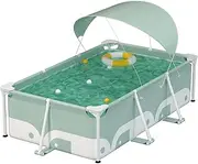 Foldable Pool, Large Non-Inflatable Swimming Pool for Kids, Adult Collapsible Pools, Portable Folding Kids Pools for Backyard