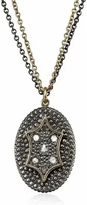 Moritz Glik "New Wave" Rose Cut Shield Pendant Necklace