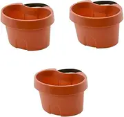 [BESPORTBLE] 3pcs Tied Water Pipe Flowerpot Wall Mount Clothing Rack Railing Planter Hanging Plant Pots Railing Flower Holder Hanging Flower Holder Outdoor Plant Shelves Balcony Plant Plastic