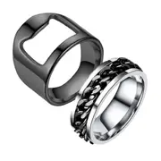 Wharick 1 Set Bottle Opener Ring High Durability Stainless Steel Bottle Cap Remover Ring for Pub