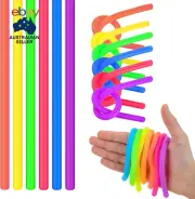 Bulk Toys - 50 Pcs Fluorescent Monkey Noodles Fidget Toy Pack - Christmas Kids P
