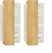 PACK OF 2 WOODEN NAIL CLEANING BRUSH DOUBLE SIDED Scrubbing BRUSH FOR HAND & FOOT NAILS