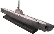 1:200 Scale Unassembled U-2536 U-Boot Type XXI Submarine Paper Model Handmade Military Vehicle Miniature for DIY Lovers
