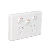 Clipsal Classic C2025XA-WE - Double power point With Extra Switch 10Amp White