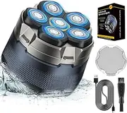 Head Shavers for Bald Men - Newly Designed Magnetic Electric Razor, 10000 RPM High Speed Motor for Fast Shaving, IPX6 Waterproof Razor with LED Display, 180-Min Runtime, Wet/Dry Use, Rechargeable Grooming Kit (Blue, 6D)