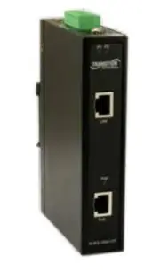 Transition Networks Hardened 1-port Mid-span Poe+ Injector - 24 V Dc, 48 V Dc