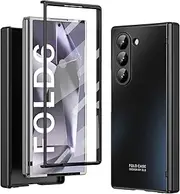 Case for Samsung Galaxy Z Fold6, Built-in Screen Protector Film, Fashionable Lightweight and Ultra-Thin Case (Black,for Galaxy Z Fold6)