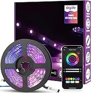 Smart LED Light Strip, [Timer Function] Diyife 6m/19.7ft LED Strip Lights with Bluetooth, 5050 RGB LED Light, 16 Million Colors Changing, App Control, Music Sync, for Home, TV, Christmas, Halloween