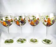 Certified International La Toscana Wine Glasses (4) Pamela Gladding Hand Painted