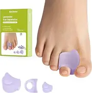Bukihome Toe Separator for Overlapping Toes - 12 Pack Toe Spacers for Bunions with Lavender Extract - Toe Corrector for Hammer Toes, Realign Crooked Toes (Multi-Size, Lavender)