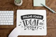 Funny IDGAF Mouse Pad for Computer Office Gaming Desk Non-Slip