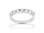 Classic 1.40ct Diamond Wedding Band Ring 14k White Gold Round G SI1 Prong Set
