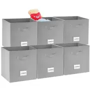 13 inch Storage Cubes 6 Pack, Foldable Fabric Cube Storage Bins 13 inch with