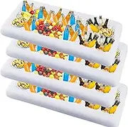 Zcaukya Inflatable Serving Bar, 4 Pack Ice Serving Buffet Salad Cooler Food Drink Containers with Drain Plug, BBQ Picnic Pool Party Supplies Inflatable Cooler