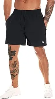 [MOVEUP] Men's Gym Running Quick Dry Spandex Fabric Sports Short Basketball Training Shorts for Men with Zipper Pockets