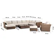Coco - Package D - Huge Modular Corner With Chaise - Outdoor Wicker Lounges