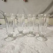 Anchor Hocking Footed Ice Cream Parfait Sundae Glasses set of 4