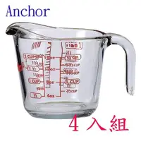 在飛比找ETMall東森購物網優惠-美國Anchor專業級強化玻璃量杯500cc-四入裝組