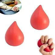 Squeeze Ball for Donating Blood, Squeeze Ball for Hand Strength, Relief Anxiety Stress Ball, Exercise Squeeze Ball for Hands (2PCS-Red Drop)