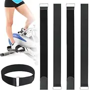 4 Pcs Ellipse Leg Exerciser Machine Pedal Straps, Adjustable Elliptical Trainer Straps for Under Desk, Elliptical Peddler Foot & Leg Training Strap for Fitness Home Sports Office Accessories