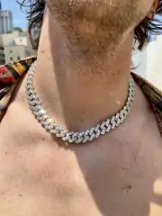 15mm Baguette Prong Diamond Necklace