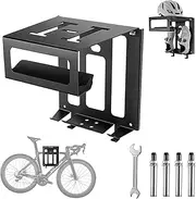 Bike Wall Mount Shelf with Hooks, Horizontal Indoor Bike Hangers, 25kg Load-Bearing, Space Saving Bike Wall Mounts, Bike Rack for Garage with Shelf Storage, for Storing MTB and Road Bicycles