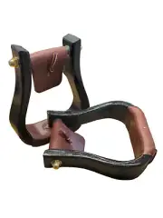 Nettles Stirrups Flat Bottom 2" Tread Blackened Stirrups