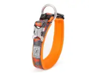Neoprene Padded 3M Reflective Dog Collar - Orange Size:Xxxl