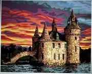 Printed needlepoint Tapestry Gobelin 50x60 Cm Castle Canvas Only