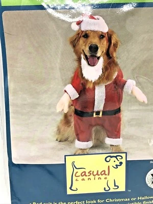 Christmas Santa Claus Kris Kringle Pet Dog Costume Suit Clothes Apparel XS S M