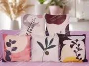 5 Sets of Decor Home Cover Digital Print Cotton Pillow Case 18x18 Cushion Cover