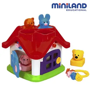 【西班牙Miniland】動物寶寶幾何形狀配對屋(幼兒玩具/早教玩具/手眼協調/西班牙原裝進口)