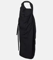[Junya Watanabe] Junya Watanabe Halterneck wool midi dress AU 8 black